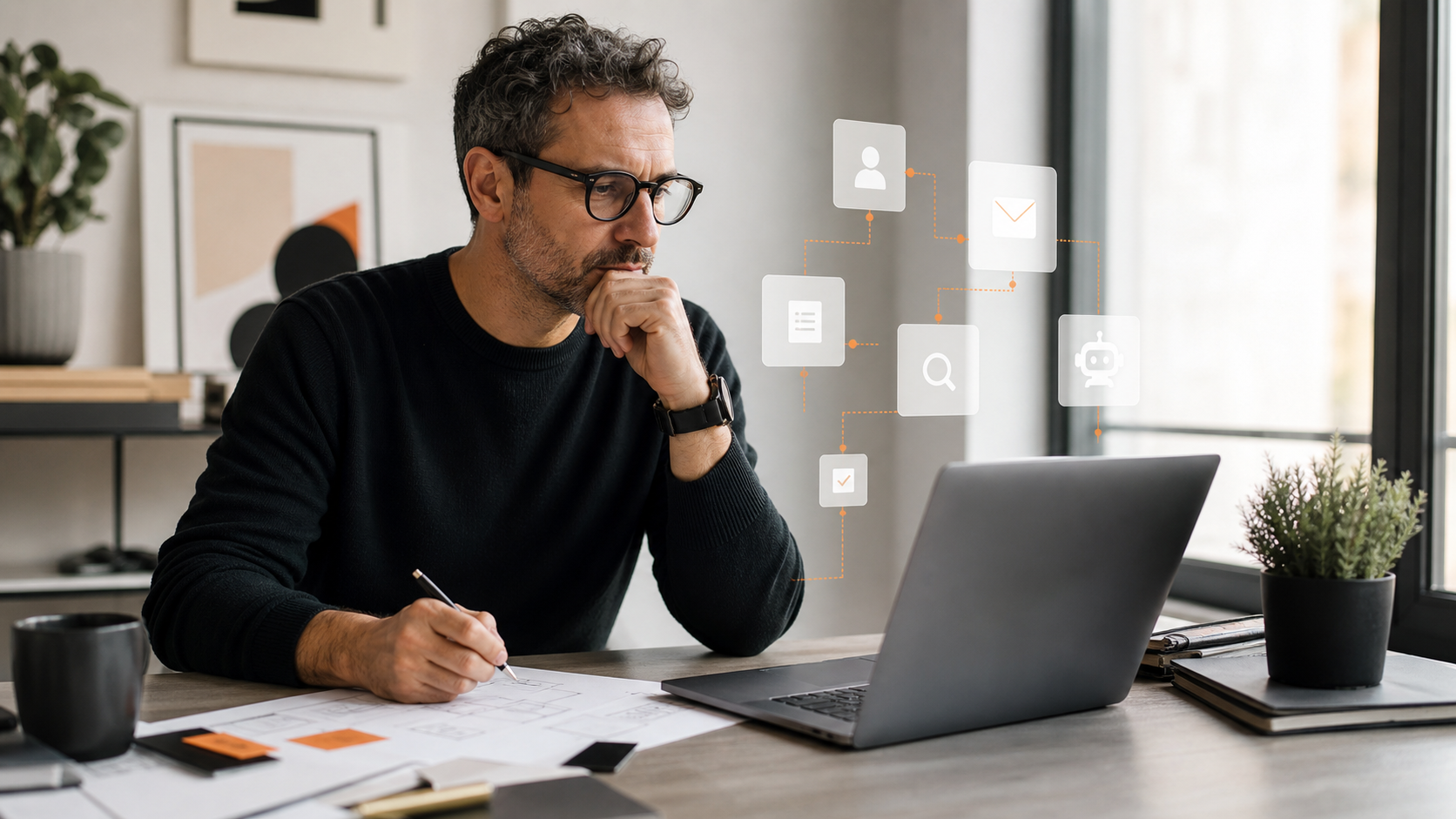 Postazione di lavoro per collegare sito web e automazioni AI